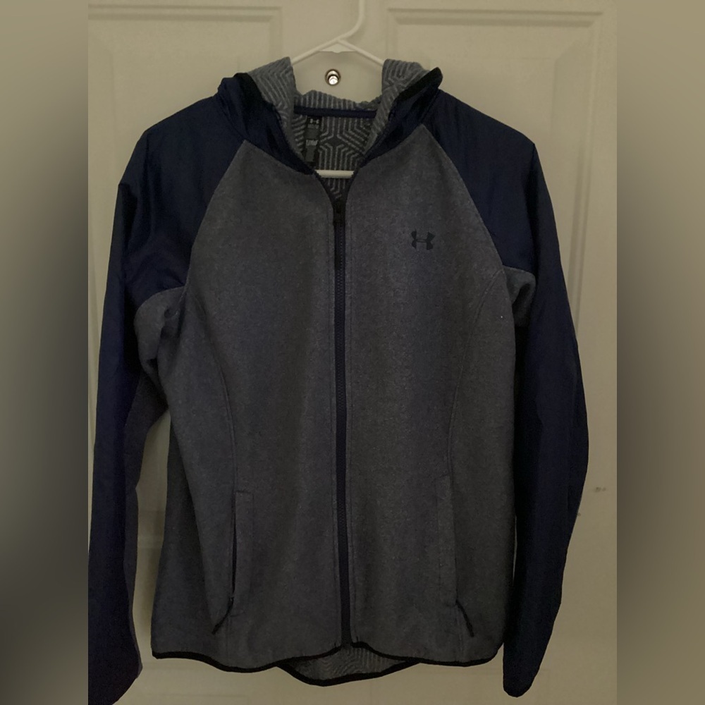 Under Armour  coldgear full zip jacket mens size medium blue
Pit to pit 20”